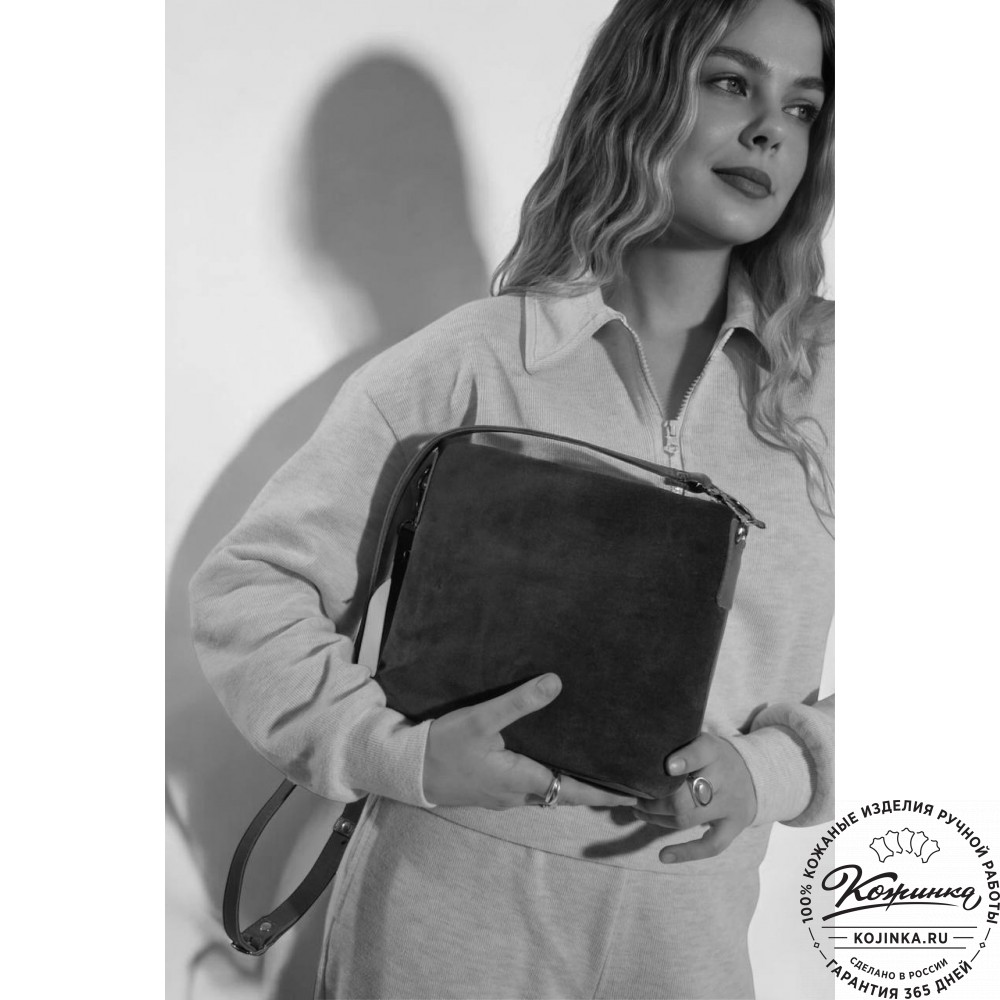 Женская кожаная сумка "Саманта" (синяя)